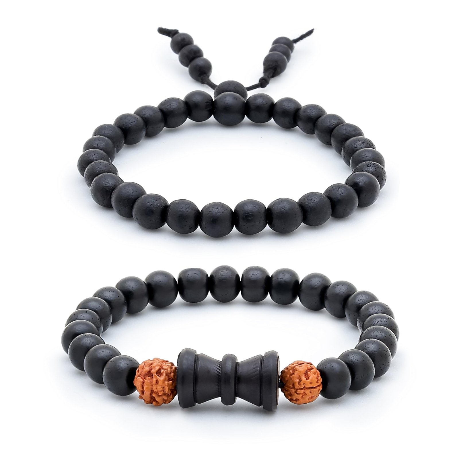 Rudraksha with Ebony+Damru Bracelet - Image 3