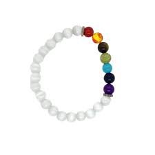 Selenite with 7 chakra Bracelet