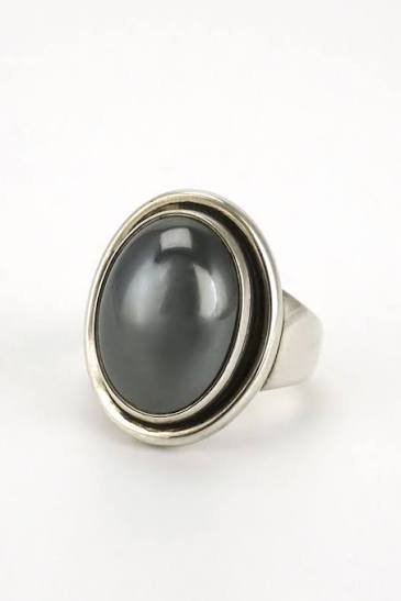 Silver Hematite Ring