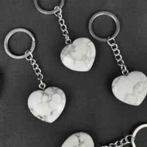 Howlite Heart Shape Keychain